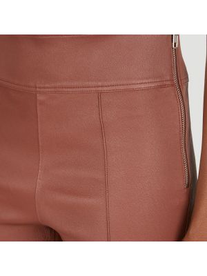 Pantalones rectos de cuero Helmut Lang marrón