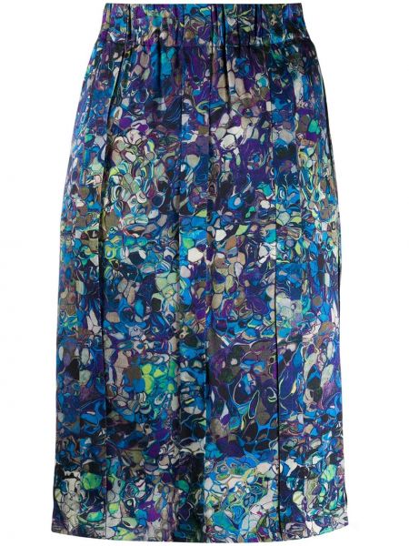 Falda con estampado con estampado abstracto Dries Van Noten Pre-owned azul