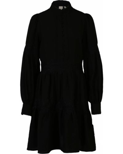 Viskózové nylonové priliehavé košeľové šaty Y.a.s Tall - čierna
