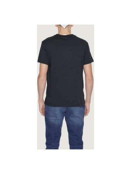 Camiseta de algodón con estampado Emporio Armani negro