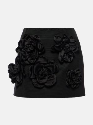 Памучна мини пола на цветя Dolce&gabbana черно
