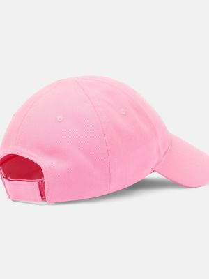 Cappello con visiera ricamato Balenciaga rosa