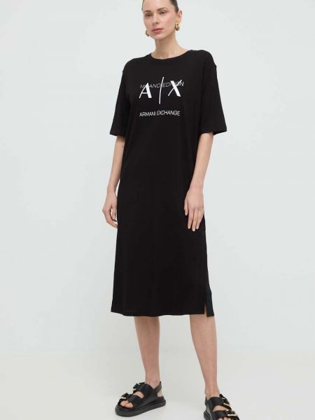 Sukienka mini bawełniana Armani Exchange czarna