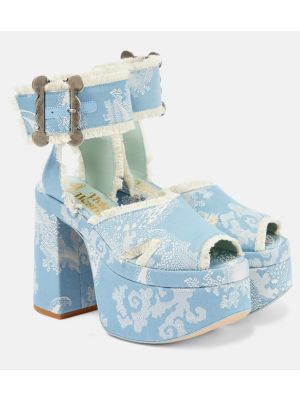 Sandale cu platformă din jacard Vivienne Westwood albastru