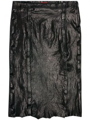 Kožená sukňa Diesel čierna