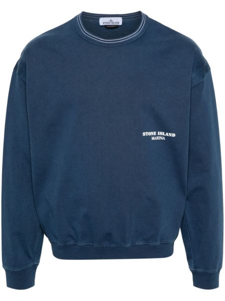Sweatshirt aus baumwoll mit print Stone Island blau