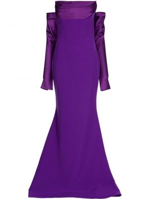 Krepové večerné šaty Rhea Costa fialová