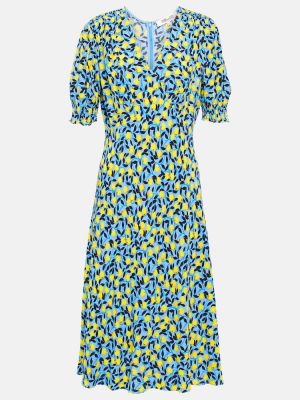 Viskózové obálkové šaty s potiskem Diane Von Furstenberg - modrá