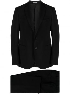 Volnena ukrojena obleka Emporio Armani črna