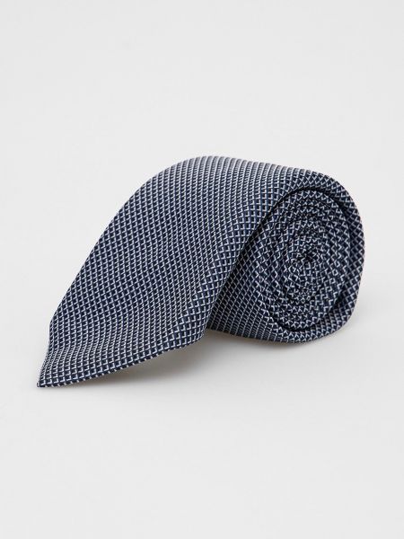 BOSS krawat z domieszką jedwabiu kolor szary