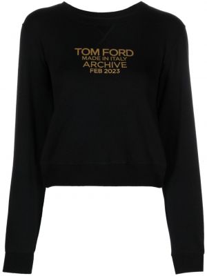 Βαμβακερός φούτερ με σχέδιο Tom Ford μαύρο