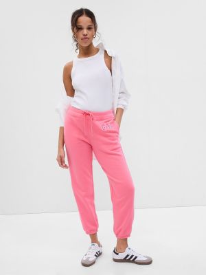 Fleecové sportovní kalhoty Gap růžové