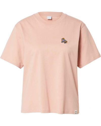 Bavlnené priliehavé tričko s výšivkou Iriedaily - ružová