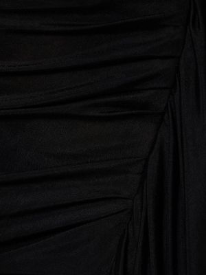 Rochie midi din jerseu din tul drapată Mugler negru