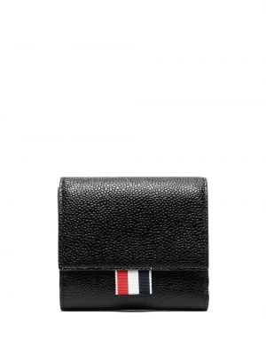 Usnjena denarnica s črtami Thom Browne črna