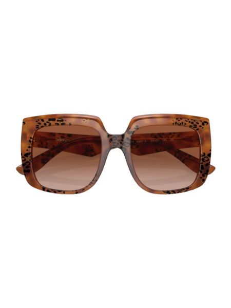 Gafas de sol con estampado animal print oversized Dolce & Gabbana marrón
