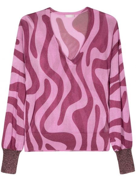 Pulover z abstraktnimi vzorci Liu Jo roza