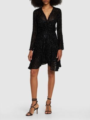 Svilena mini obleka iz viskoze Isabel Marant črna