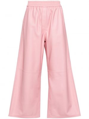 Δερμάτινο παντελόνι κασμίρ Incentive! Cashmere ροζ