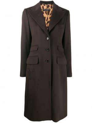 Abrigo con bordado Dolce & Gabbana marrón