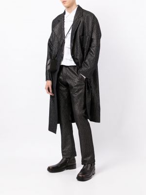 Pruhovaný kabát Sulvam černý