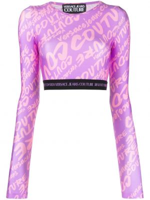 Felső nyomtatás Versace Jeans Couture lila