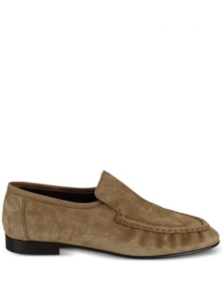 Nubuck loafers The Row καφέ
