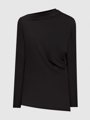 Шелковый шерстяной свитер Agnona черный