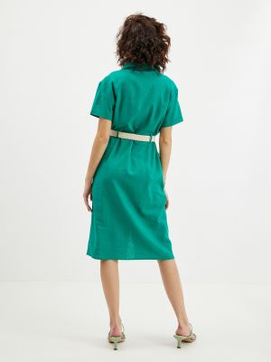 Lněné šaty Orsay zelené