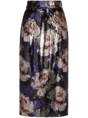 Midi suknja sa šljokicama Dolce & Gabbana ljubičasta