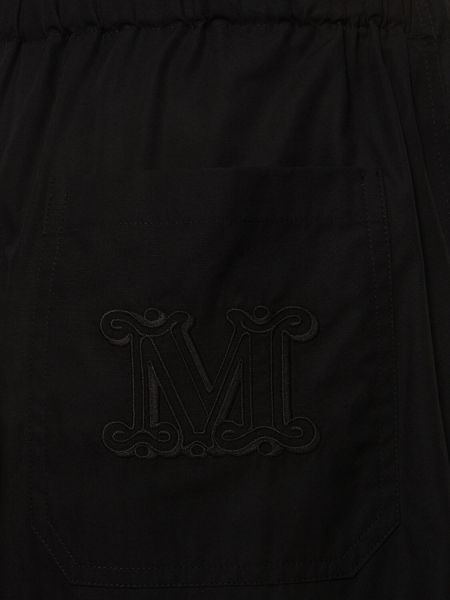 Pantalones de algodón bootcut Max Mara negro