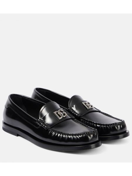 Skinn loafers Dolce&gabbana svart