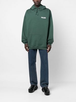 Raštuotas džemperis su gobtuvu Vetements žalia