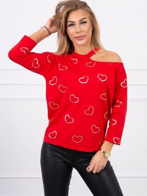 Блуза с принт със сърца Kesi червено