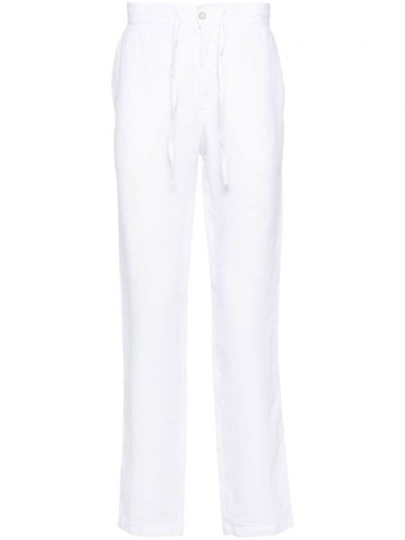 Λινό στενό παντελόνι 120% Lino λευκό