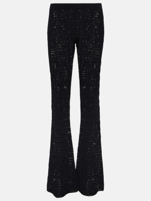 Černé žakárové rovné kalhoty Givenchy