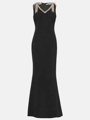 Макси рокля с v-образно деколте Elie Saab черно
