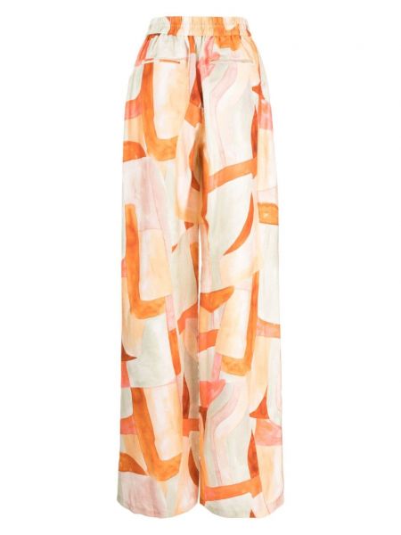 Spodnie z nadrukiem w abstrakcyjne wzory Acler pomarańczowe