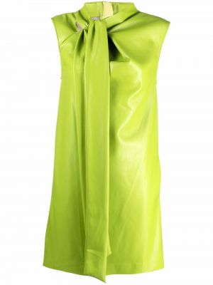 Vestido de cóctel ajustado de cuero Msgm verde