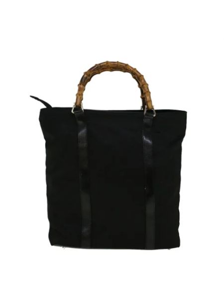 Shopper handtasche mit taschen Gucci Vintage schwarz