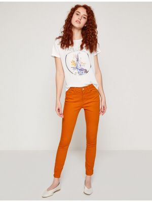 Pantaloni slim fit Koton portocaliu