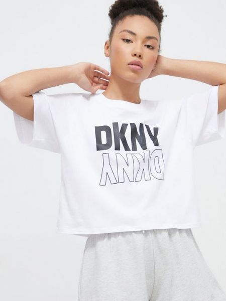Хлопковая футболка Dkny белая