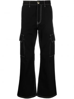 Pantaloni chino din bumbac Marni negru