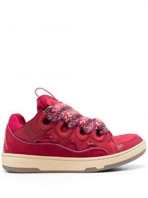 Sneakers di pelle chunky Lanvin rosso