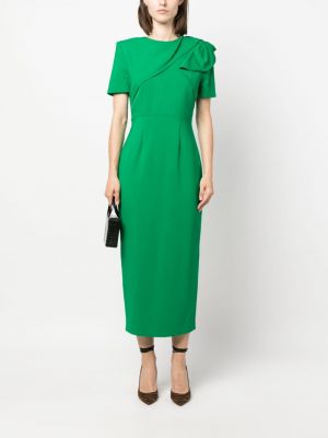 Midi šaty s volány Roland Mouret zelené
