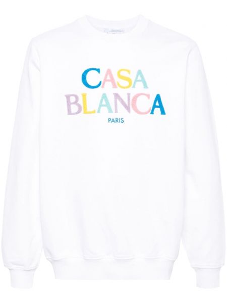 Langes sweatshirt mit stickerei Casablanca weiß