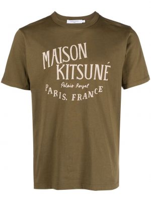 T-shirt aus baumwoll mit print Maison Kitsuné