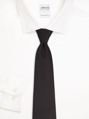 Шелковый атласный галстук Emporio Armani черный