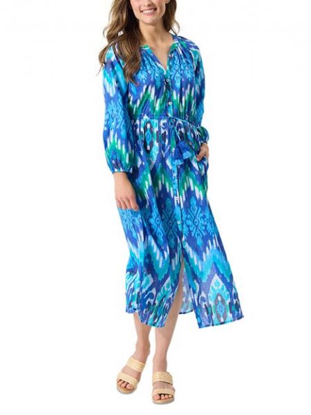 Платье-туника с принтом Tommy Bahama синее