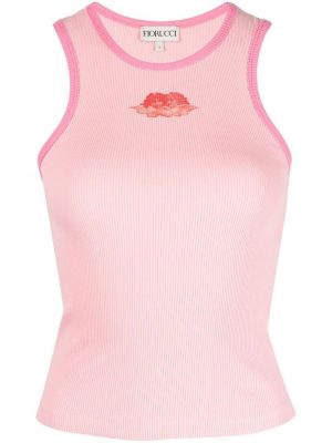 Bomull tank top med print Fiorucci rosa